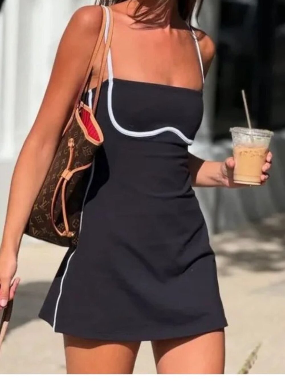 Alo Yoga Airbrush Streamlined Dress Black/White 🤍🖤 NWT  Athletic - Sporty Chic